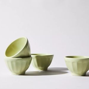 Anthropologie, set of 4, Mini Matte Latte Bowls - guacamole green